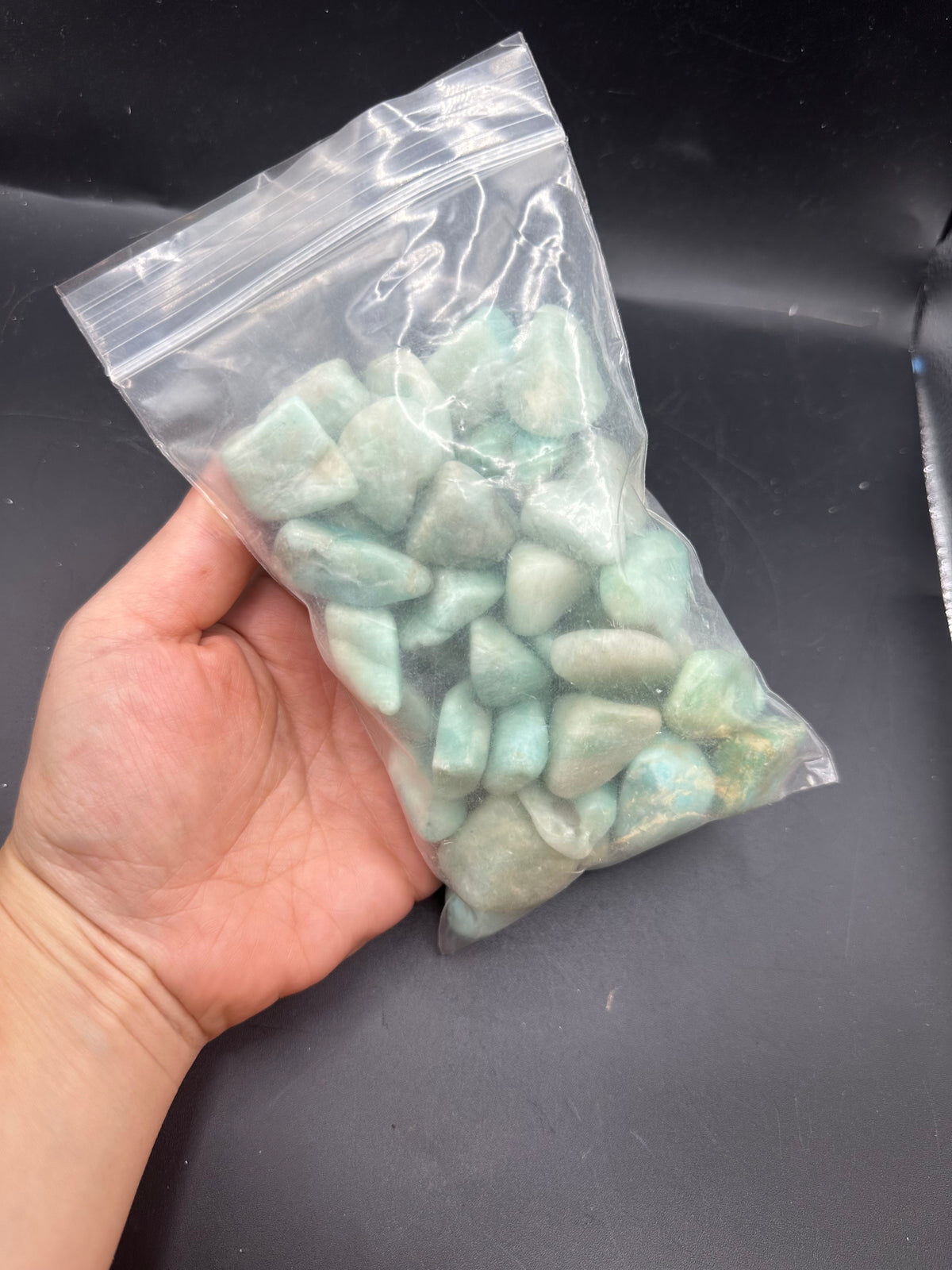 1lb. AMAZONITE TUMBLED STONES