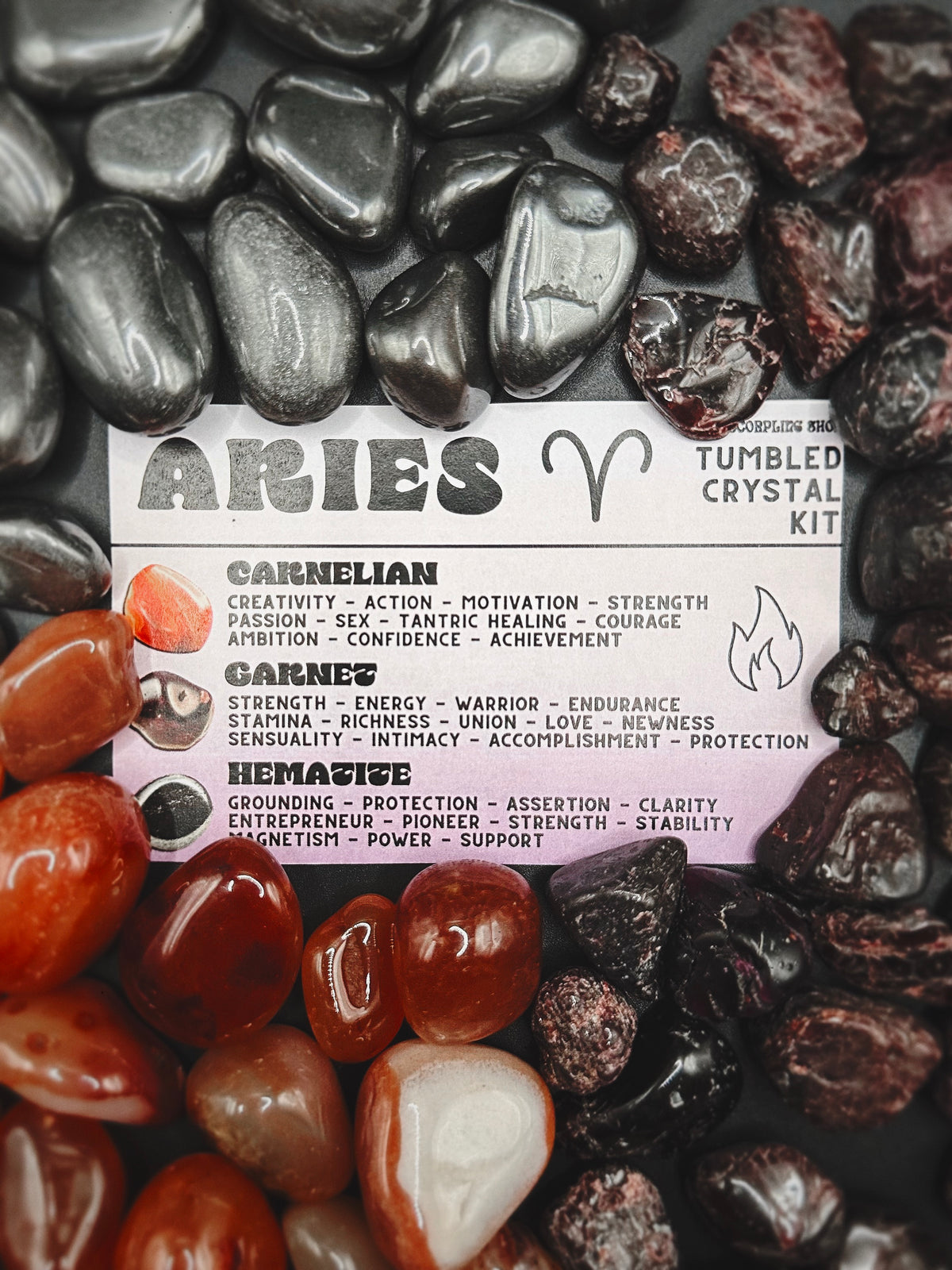 CLEARANCE ~ ARIES ~ TUMBLED CRYSTAL KIT