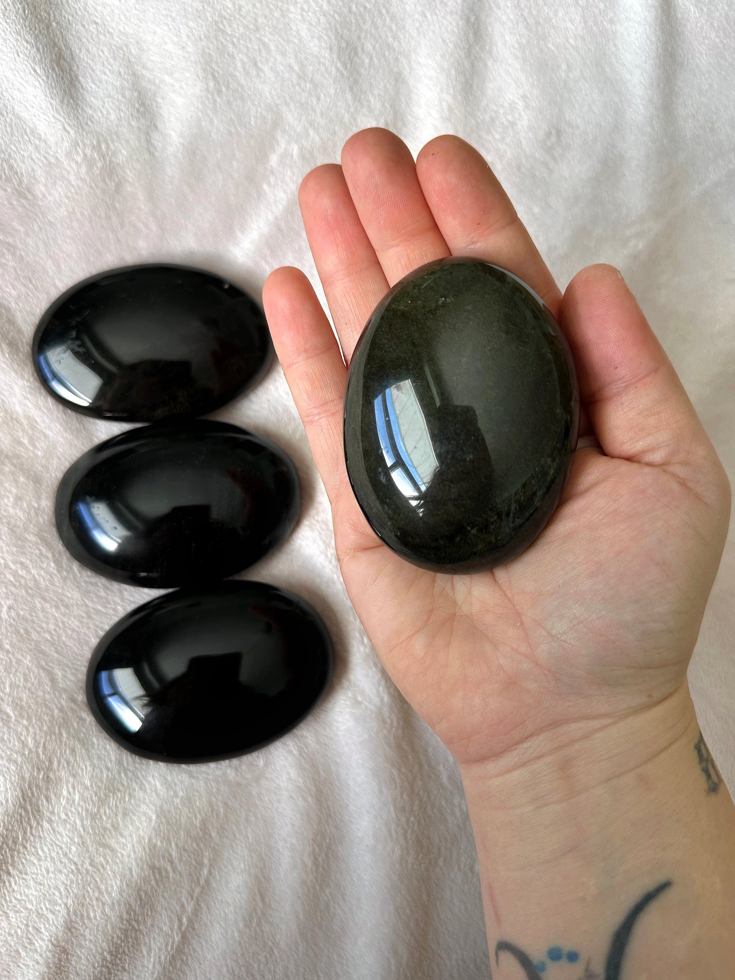 GOLD SHEEN OBSIDIAN PALM STONE ~ 1 PIECE