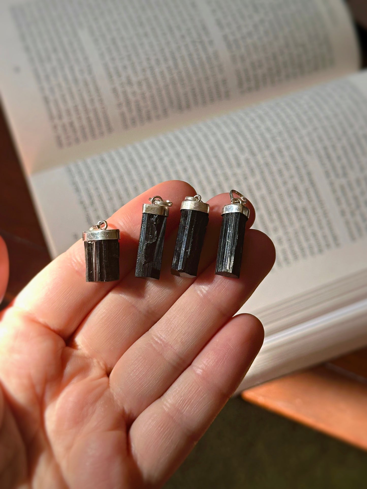 SCHORL PENDANT ~ .925 SILVER