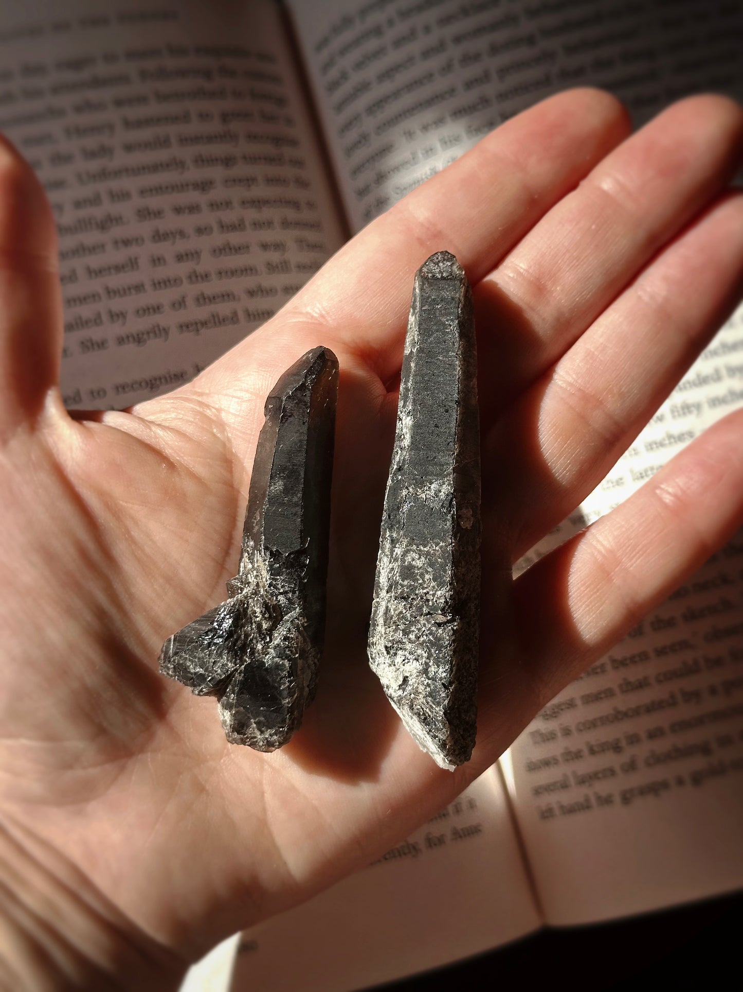 2pc. BLACK MONGOLIAN QUARTZ