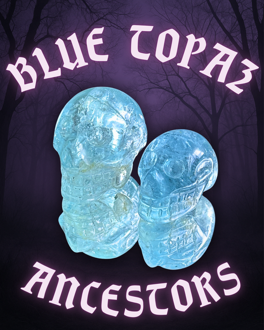 BLUE TOPAZ ANCESTORS ~ CRYSTAL SKULL