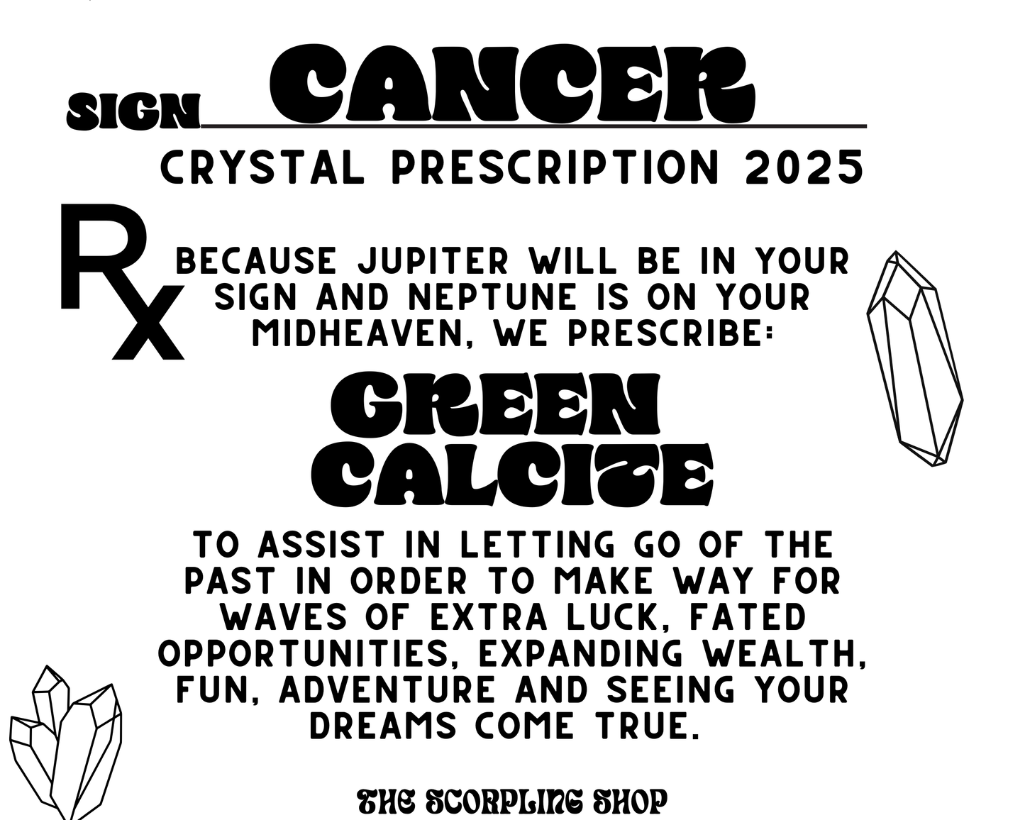GREEN CALCITE - CANCER - CRYSTAL PRESCRIPTION