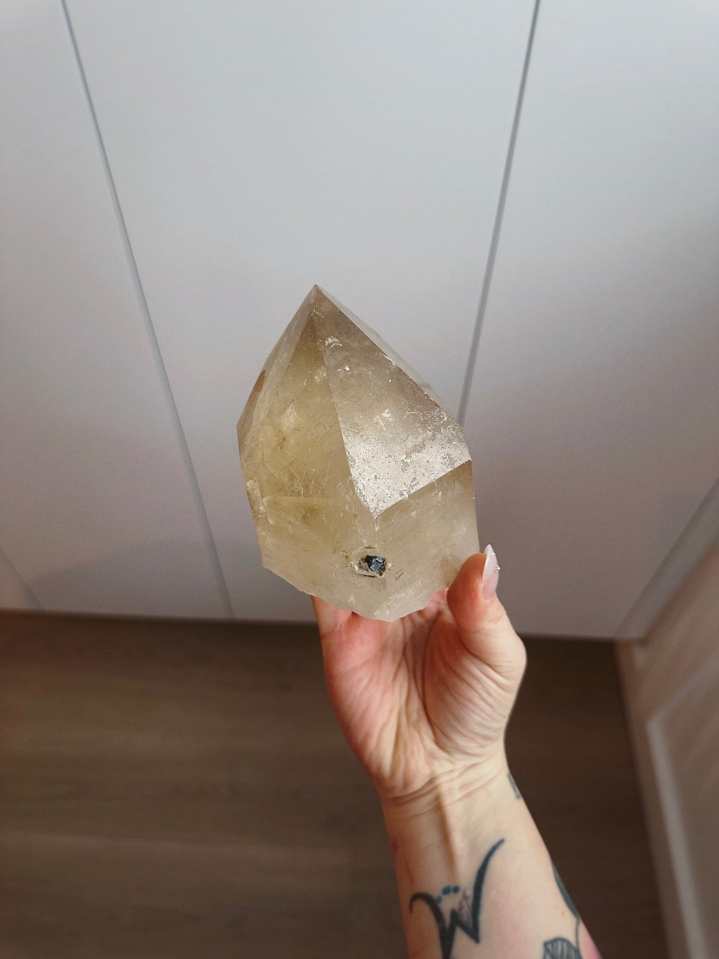 GOLDEN AGE ~ CITRINE w/ GREEN TOURMALINE INCLUSIONS