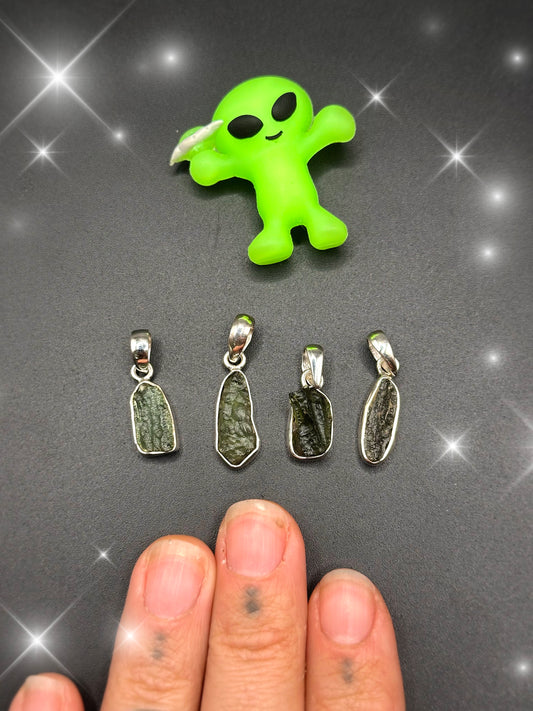1g. STERLING SILVER ~ MOLDAVITE PENDANT