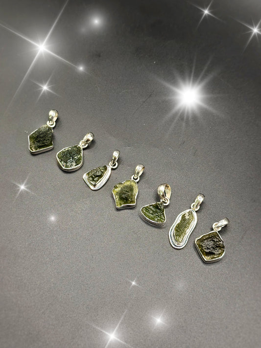 2g. STERLING SILVER ~ MOLDAVITE PENDANT