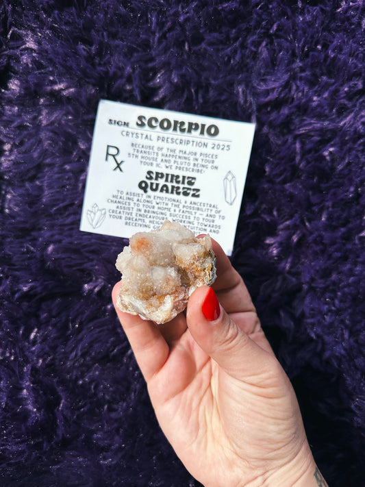 SPIRIT QUARTZ - SCORPIO - CRYSTAL PRESCRIPTION