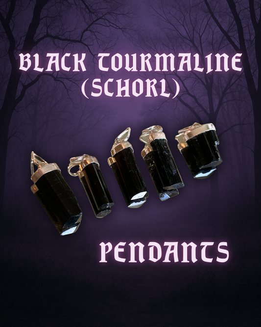 SCHORL (BLACK TOURMALINE) PENDANT ~ STERLING SILVER