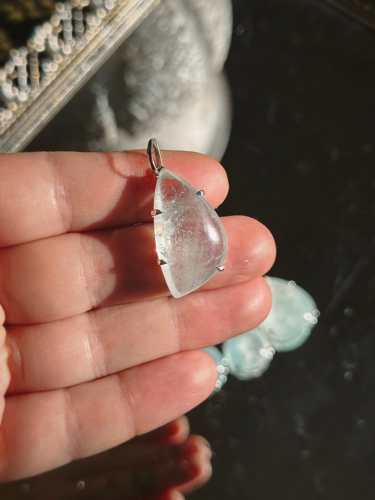 BLUE TOPAZ PENDANT ~ STERLING SILVER