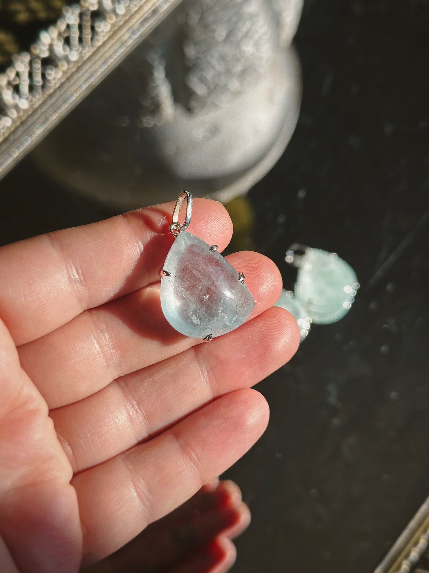 BLUE TOPAZ PENDANT ~ STERLING SILVER