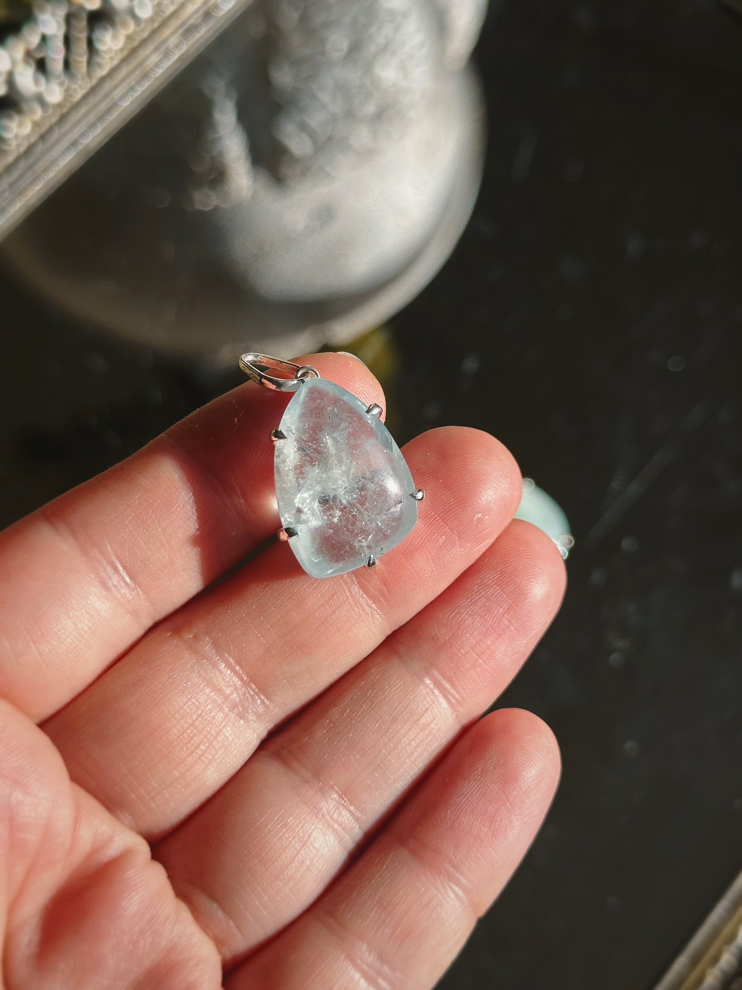 BLUE TOPAZ PENDANT ~ STERLING SILVER