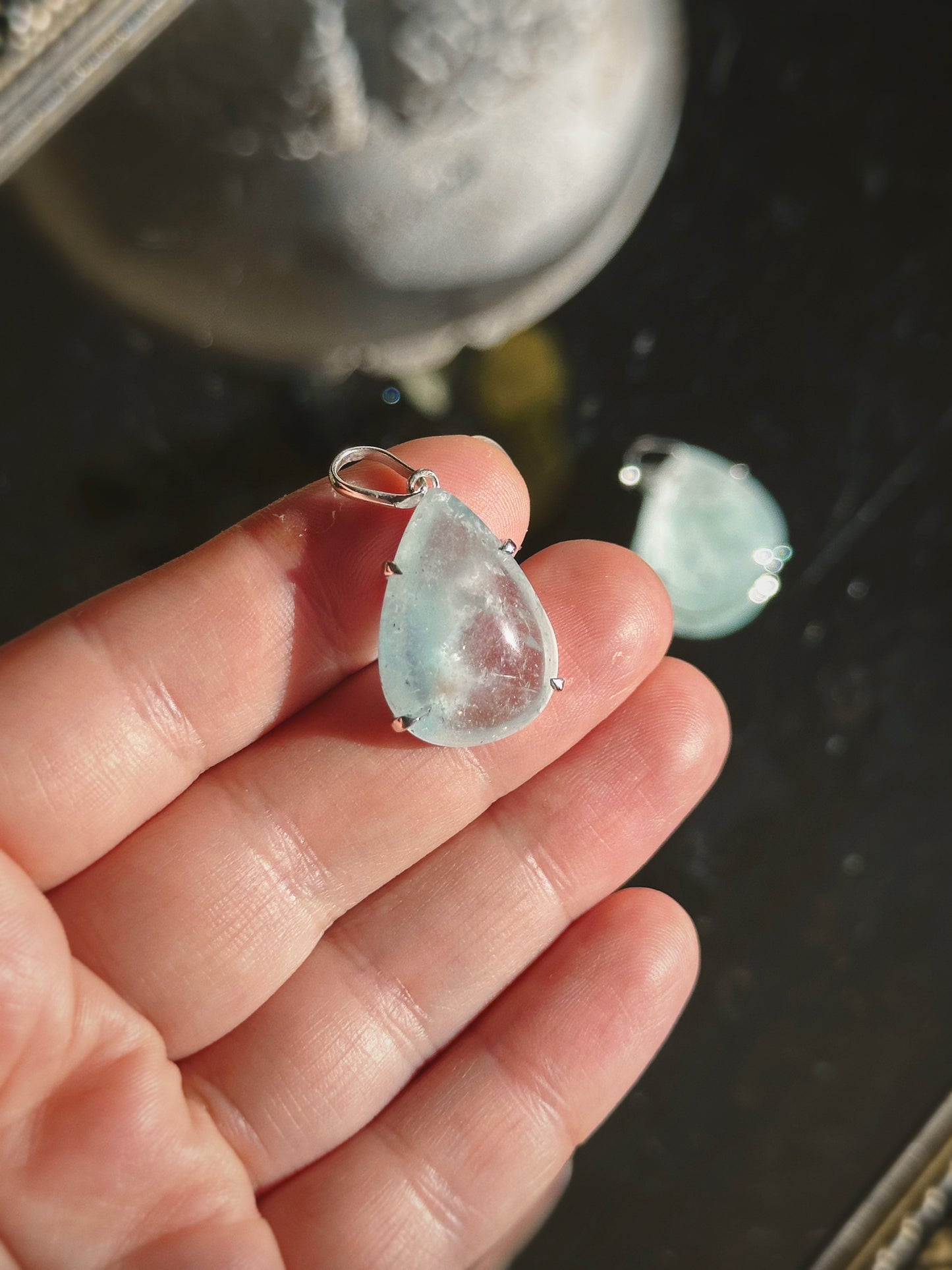 BLUE TOPAZ PENDANT ~ STERLING SILVER