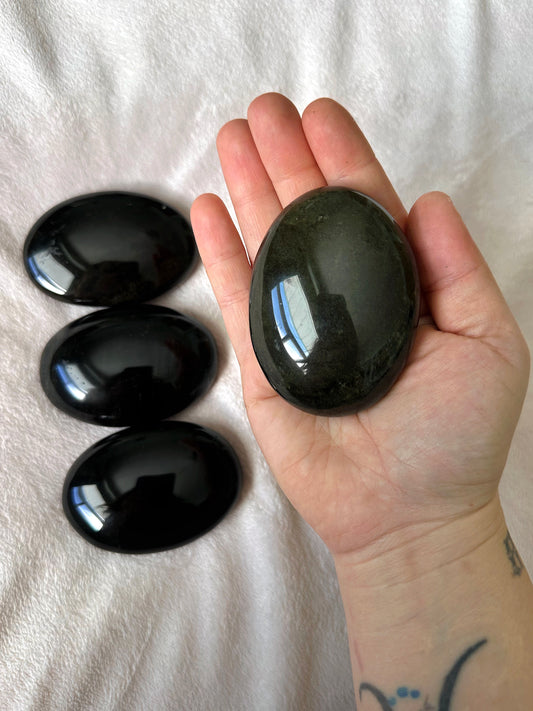 GOLD SHEEN OBSIDIAN PALM STONE ~ 1 PIECE