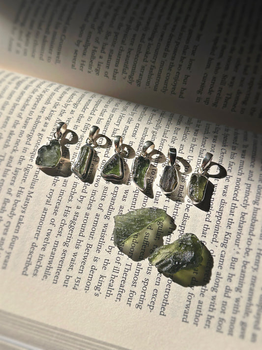 MOLDAVITE PENDANT ~ .925 SILVER