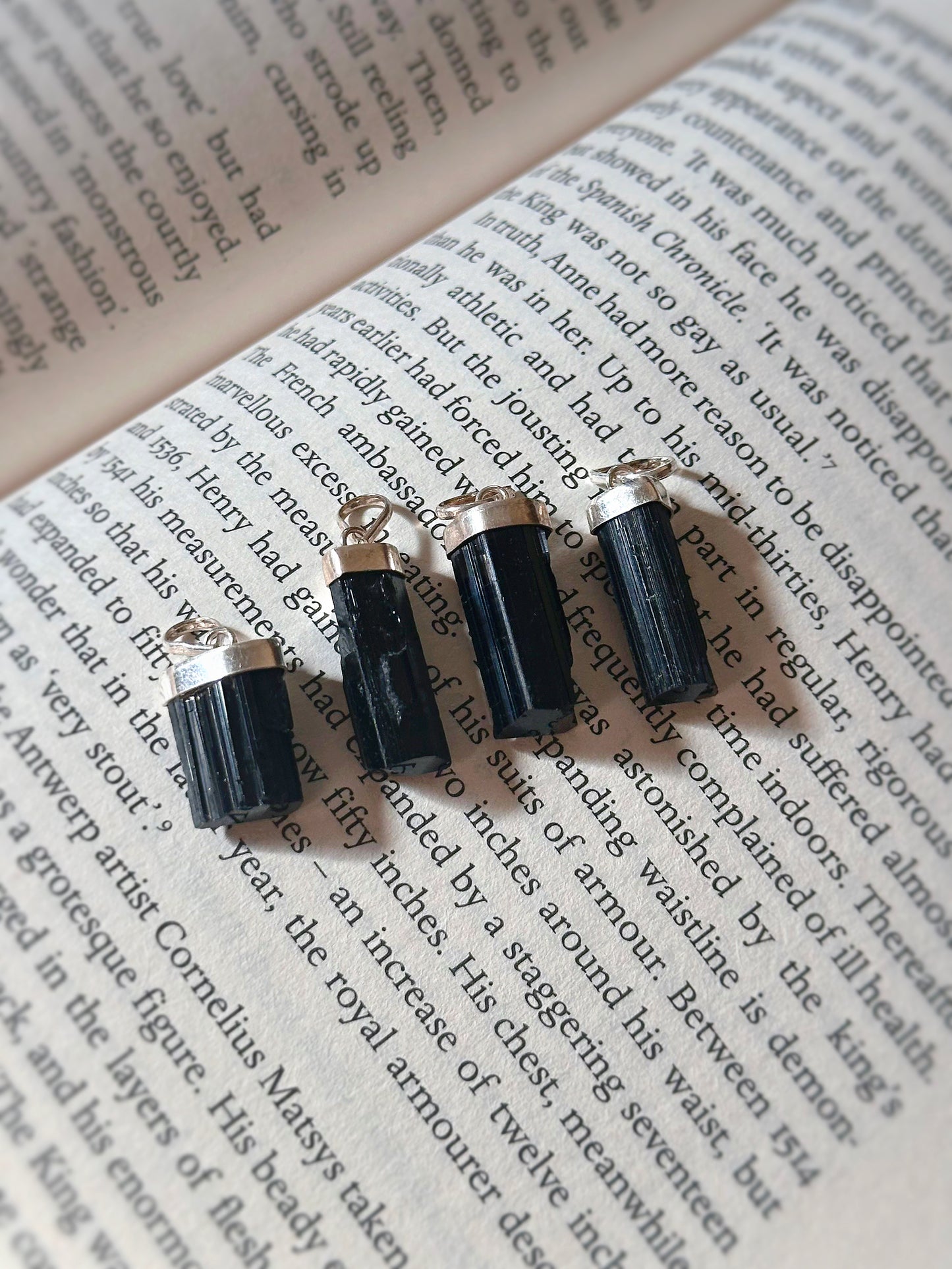 SCHORL PENDANT ~ .925 SILVER