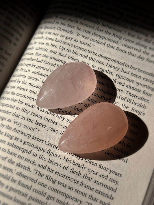 2pc. ROSE QUARTZ DROPS