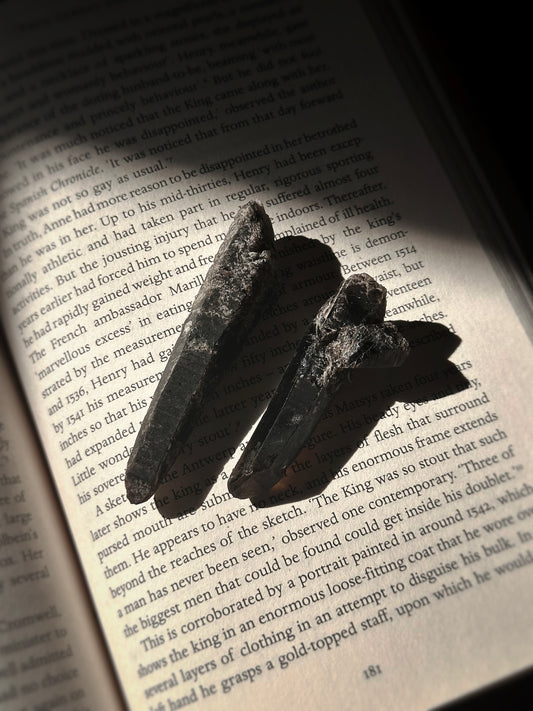 2pc. BLACK MONGOLIAN QUARTZ