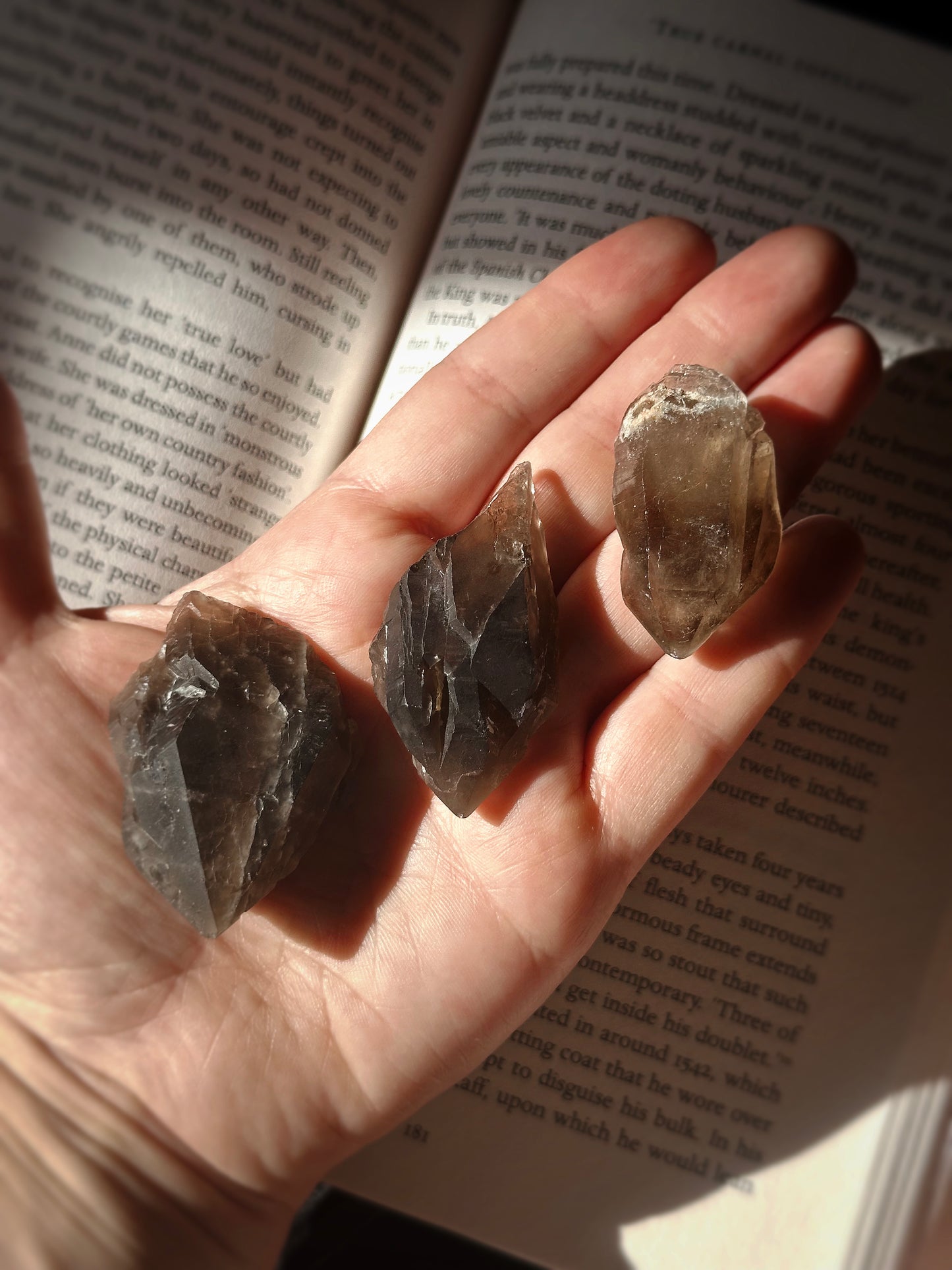 3pc. SMOKY ELESTIAL QUARTZ LOT