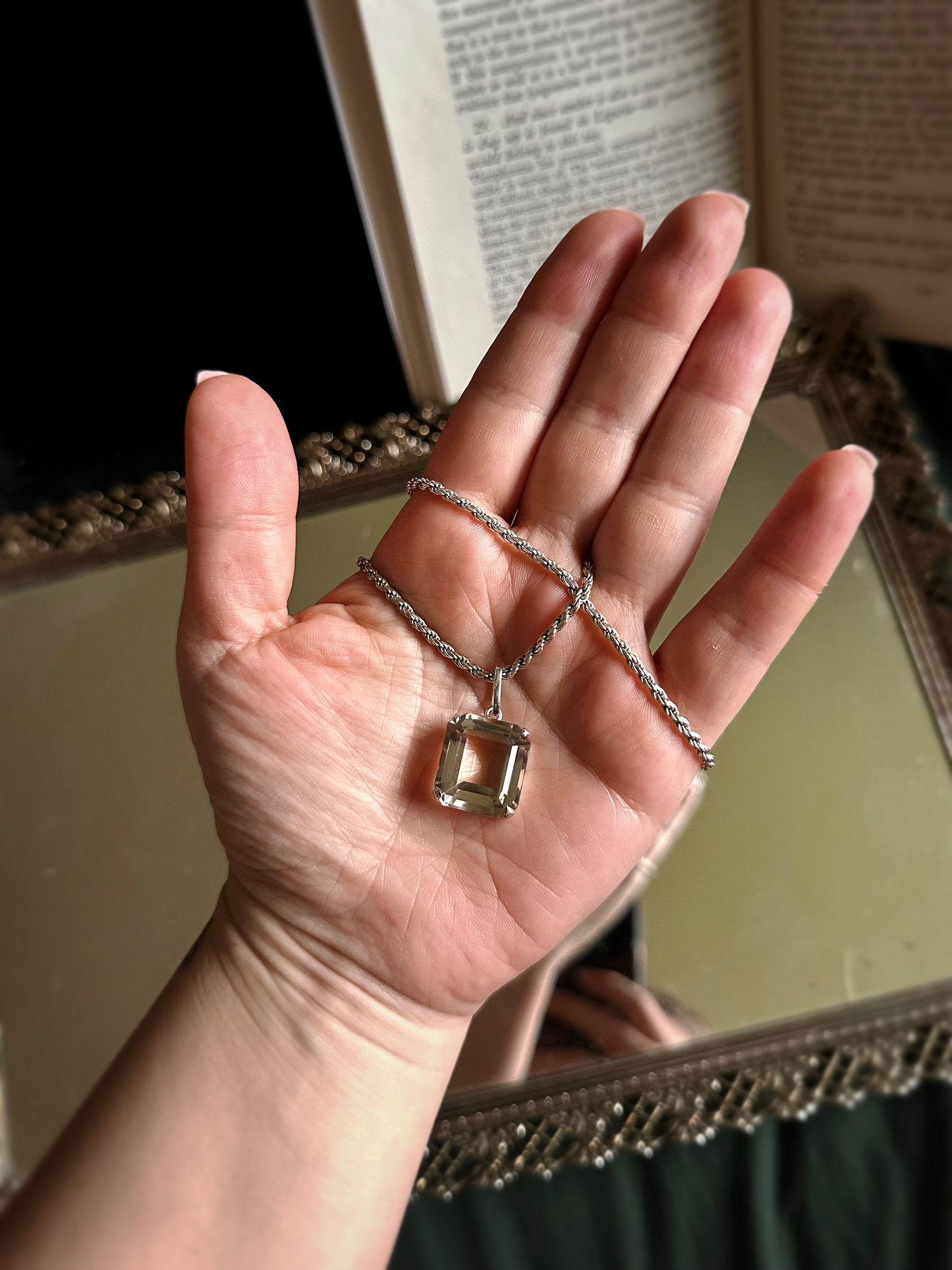 SMOKY QUARTZ PENDANT ~ .925 SILVER