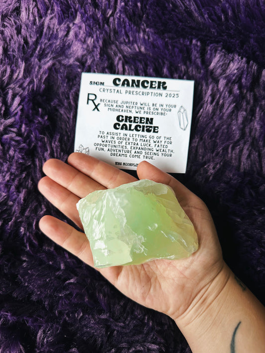 GREEN CALCITE - CANCER - CRYSTAL PRESCRIPTION