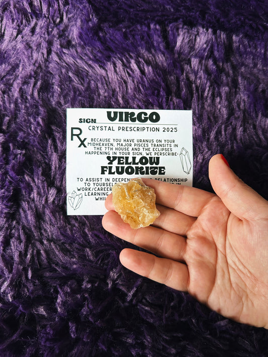 YELLOW FLUORITE - VIRGO - CRYSTAL PRESCRIPTION