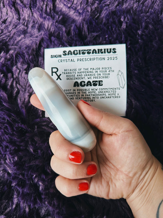 AGATE WAND - SAGITTARIUS - CRYSTAL PRESCRIPTION