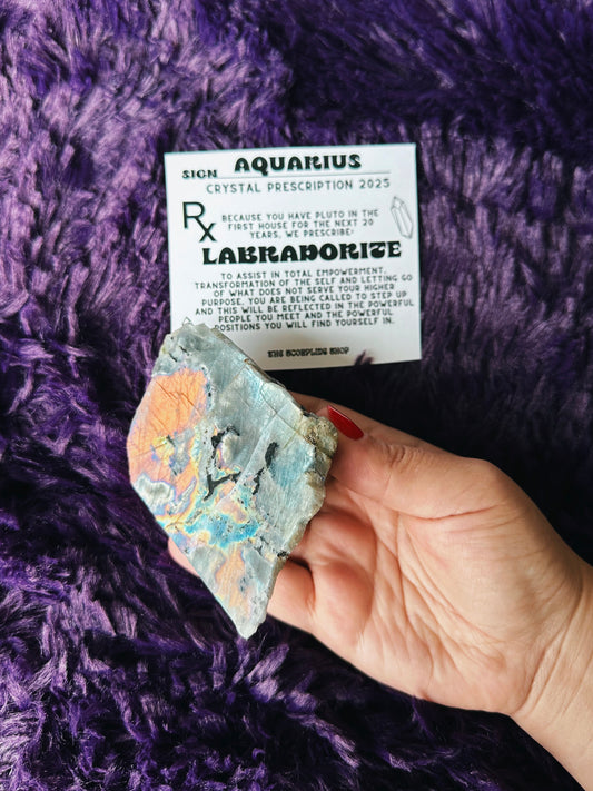RAINBOW LABRADORITE - AQUARIUS - CRYSTAL PRESCRIPTION
