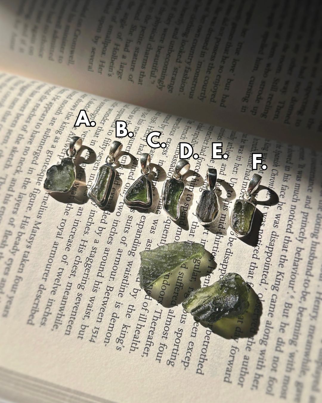 MOLDAVITE PENDANT ~ .925 SILVER