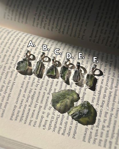 MOLDAVITE PENDANT ~ .925 SILVER