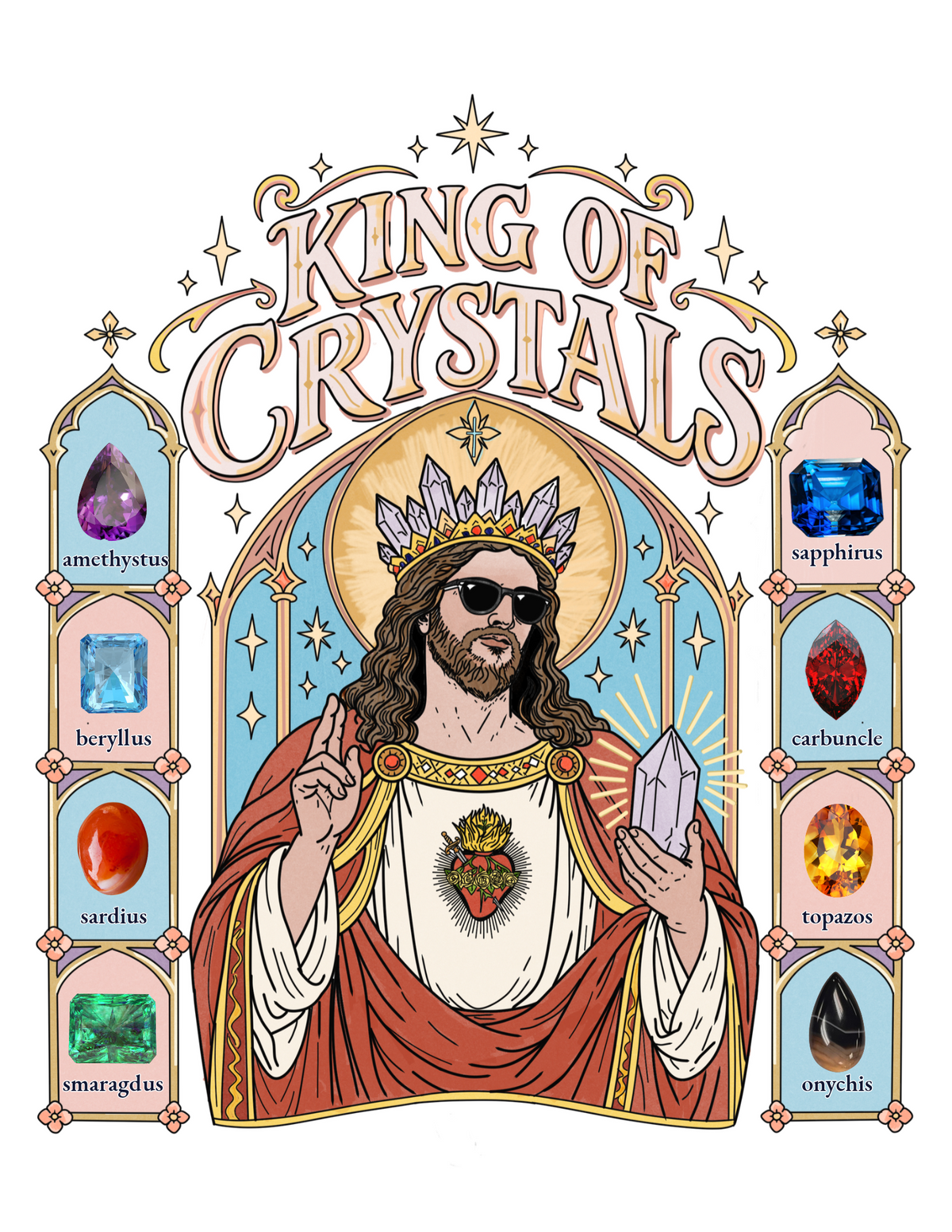 kingofcrystals,jesus,christ,tshirt,apparel
