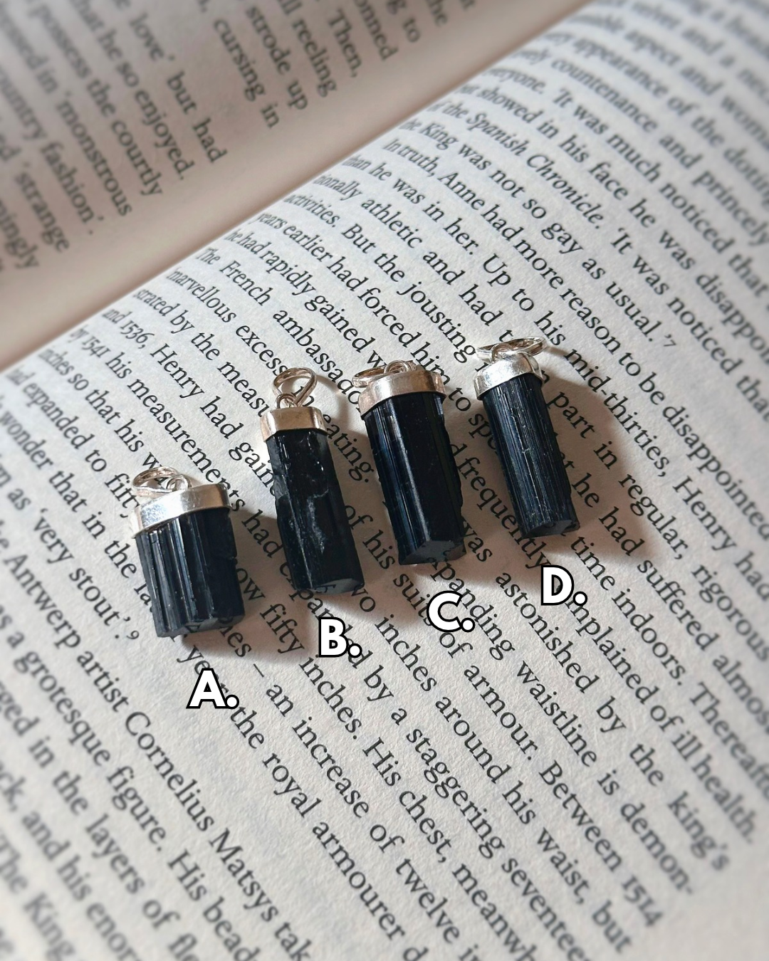 SCHORL PENDANT ~ .925 SILVER